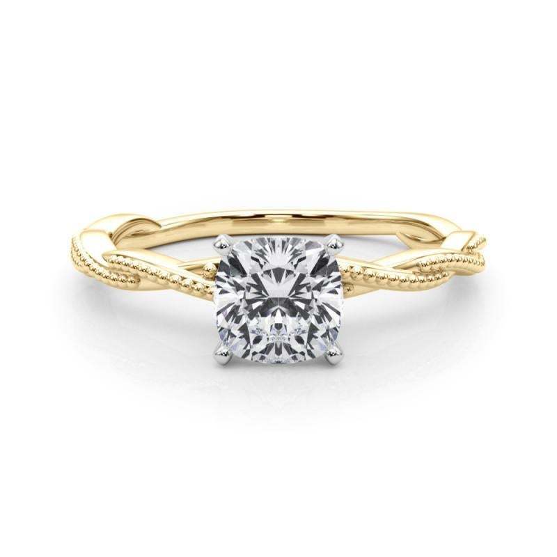 GIA zertifiziert 2,02 Karat Kissen geflochtene Band Diamantring