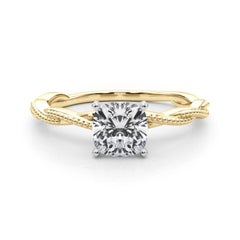 GIA zertifiziert 2,02 Karat Kissen geflochtene Band Diamantring