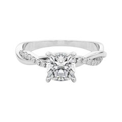 GIA Certified 2.02 Carat Cushion Twisted Infinity Vine Diamond Ring