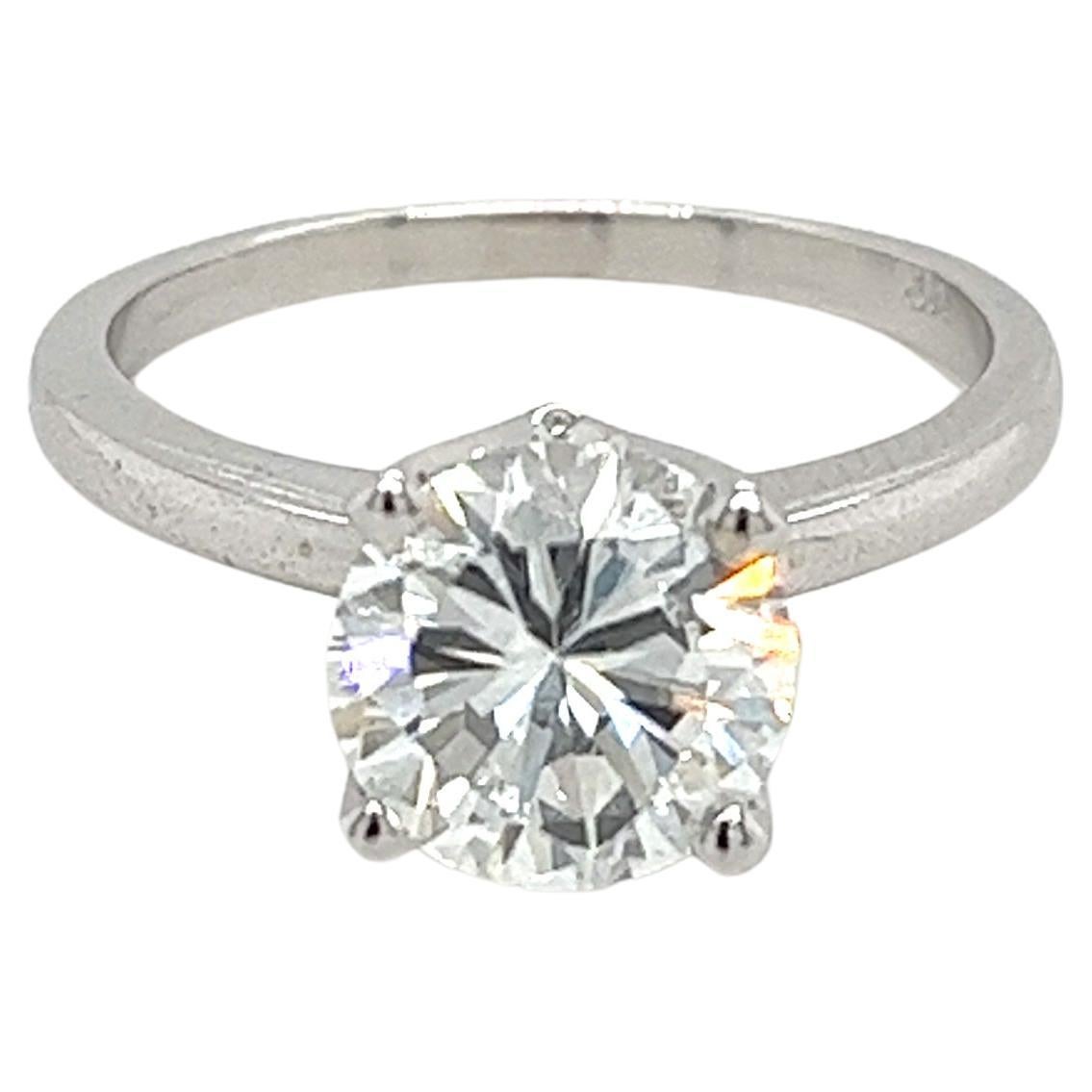 GIA Certified 2.02 Carat D color VVS2 Clarity Diamond Solitaire White Gold Ring For Sale