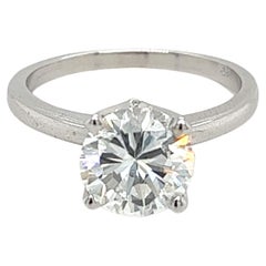 GIA-zertifiziert 2,02 Karat D Farbe VVS2 Reinheit Diamant Solitär Weißgold Ring