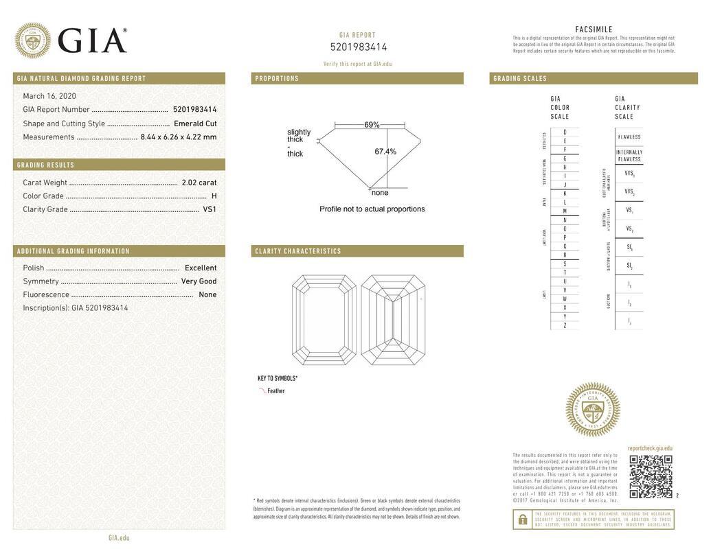 GIA zertifiziert 2.02 Karat Smaragd Solitär Kathedrale Diamantring (Zeitgenössisch) im Angebot