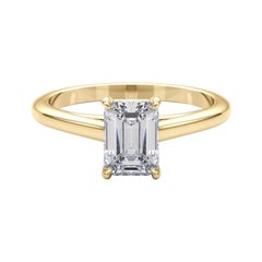 GIA zertifiziert 2.02 Karat Smaragd Solitär Kathedrale Diamantring