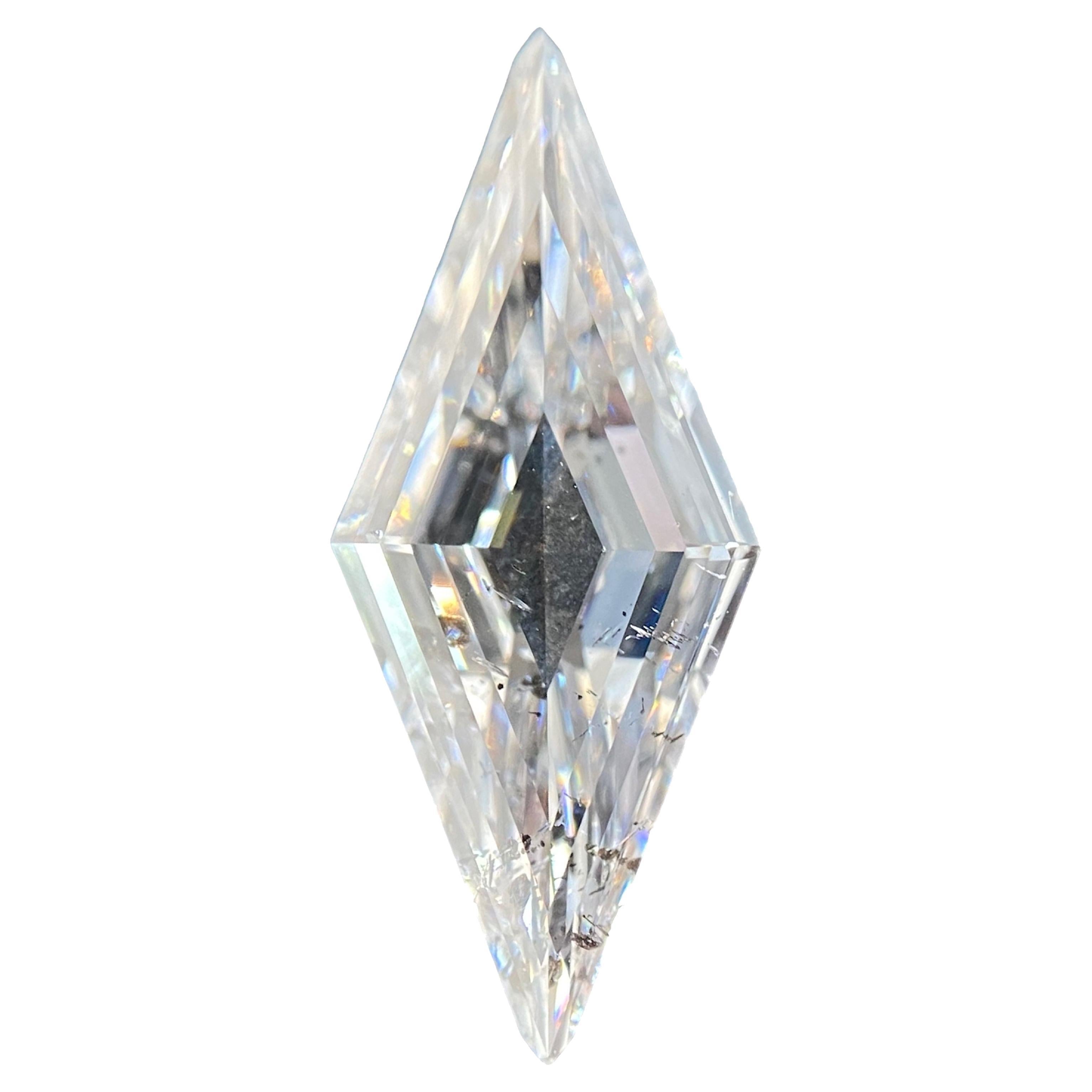 GIA Certified 2.02 Carat G I1 Modified Lozenge Diamond For Sale