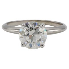 GIA Certified 2.02 Carat I SI1 Round Natural Diamond Solitaire Engagement Ring
