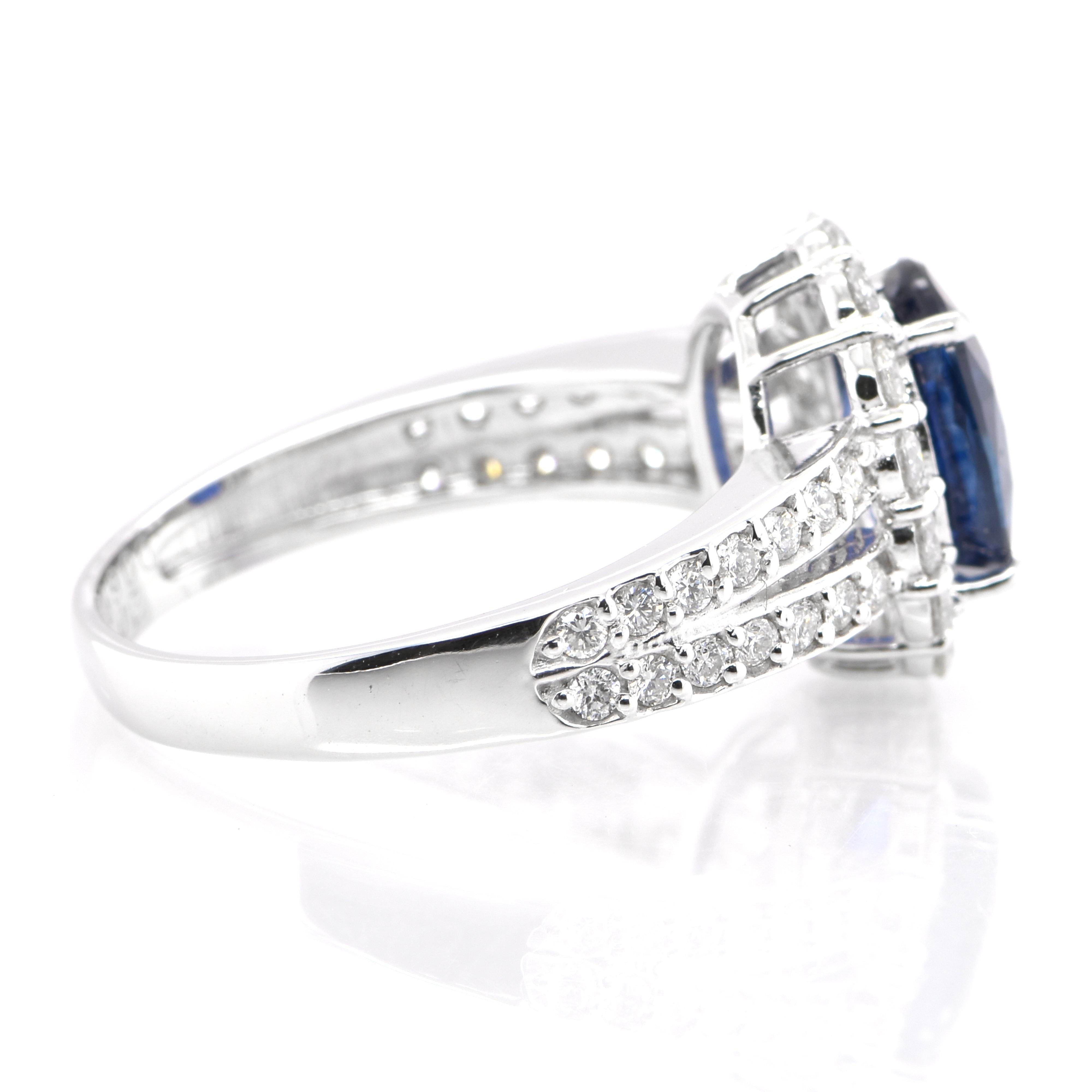 GIA Certified 2.02 Carat Natural Ceylon Sapphire & Diamond Ring Set in Platinum In New Condition In Tokyo, JP