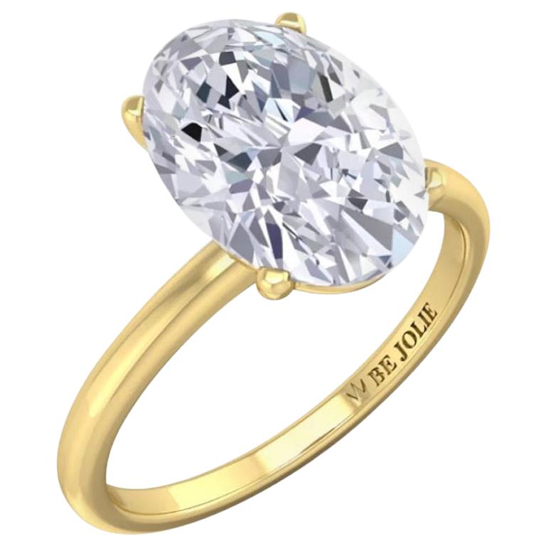 GIA Certified 2.02 Carat Oval Cut Diamond Engagement Ring 18 Karat Yellow Gold