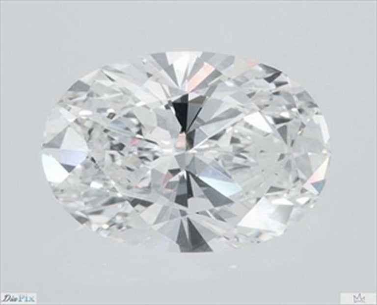 Women's or Men's GIA Certified 2.02 Carat Oval Cut Diamond Engagement Ring 18 Karat White Gold For Sale