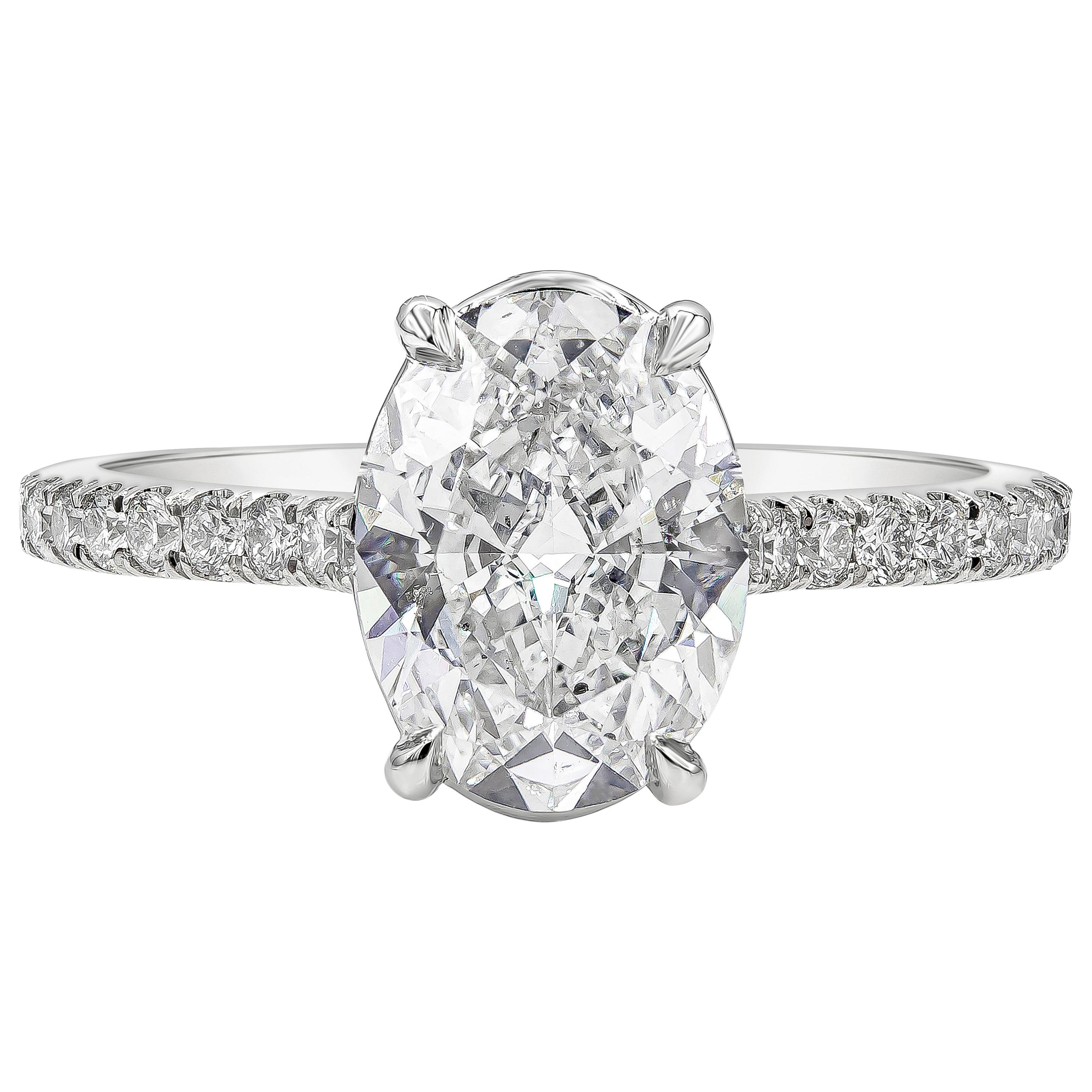 GIA Certified 2.02 Carat Oval Cut Diamond Engagement Ring in Platinum