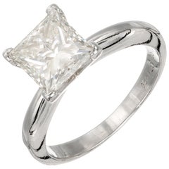 GIA Certified 2.02 Carat Princess Cut Diamond Platinum Solitaire Engagement Ring