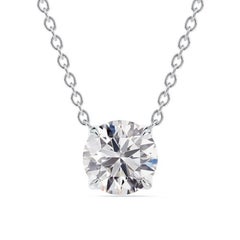 GIA Certified 2.02 Carat Round Brilliant Diamond Pendant Necklace