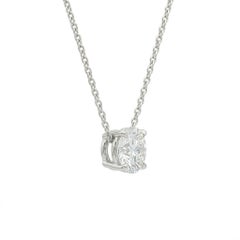 GIA Certified 2.00 Carat Round Brilliant Cut Diamond Platinum Pendant Necklace