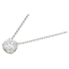 GIA Certified 2.00 Carat Round Brilliant Cut Diamond Platinum Pendant Necklace