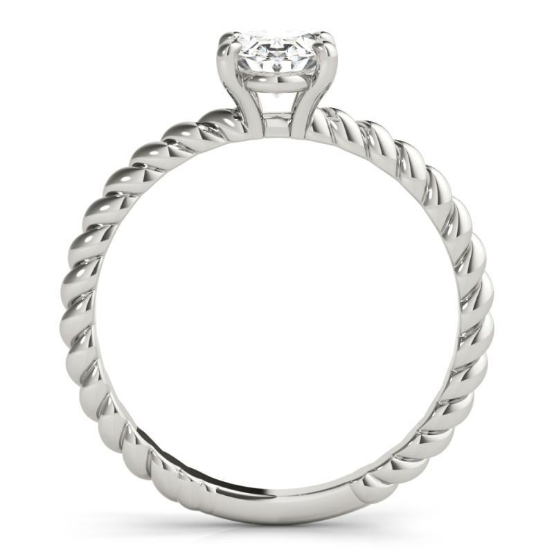 Bague en platine certifiée GIA de 2,02 carats, solitaire ovale à anneau torsadé Neuf - En vente à New York, NY