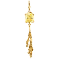 GIA Certified 2.02 Carat Yellow Diamond Pendant Necklace in 18 Karat Yellow Gold