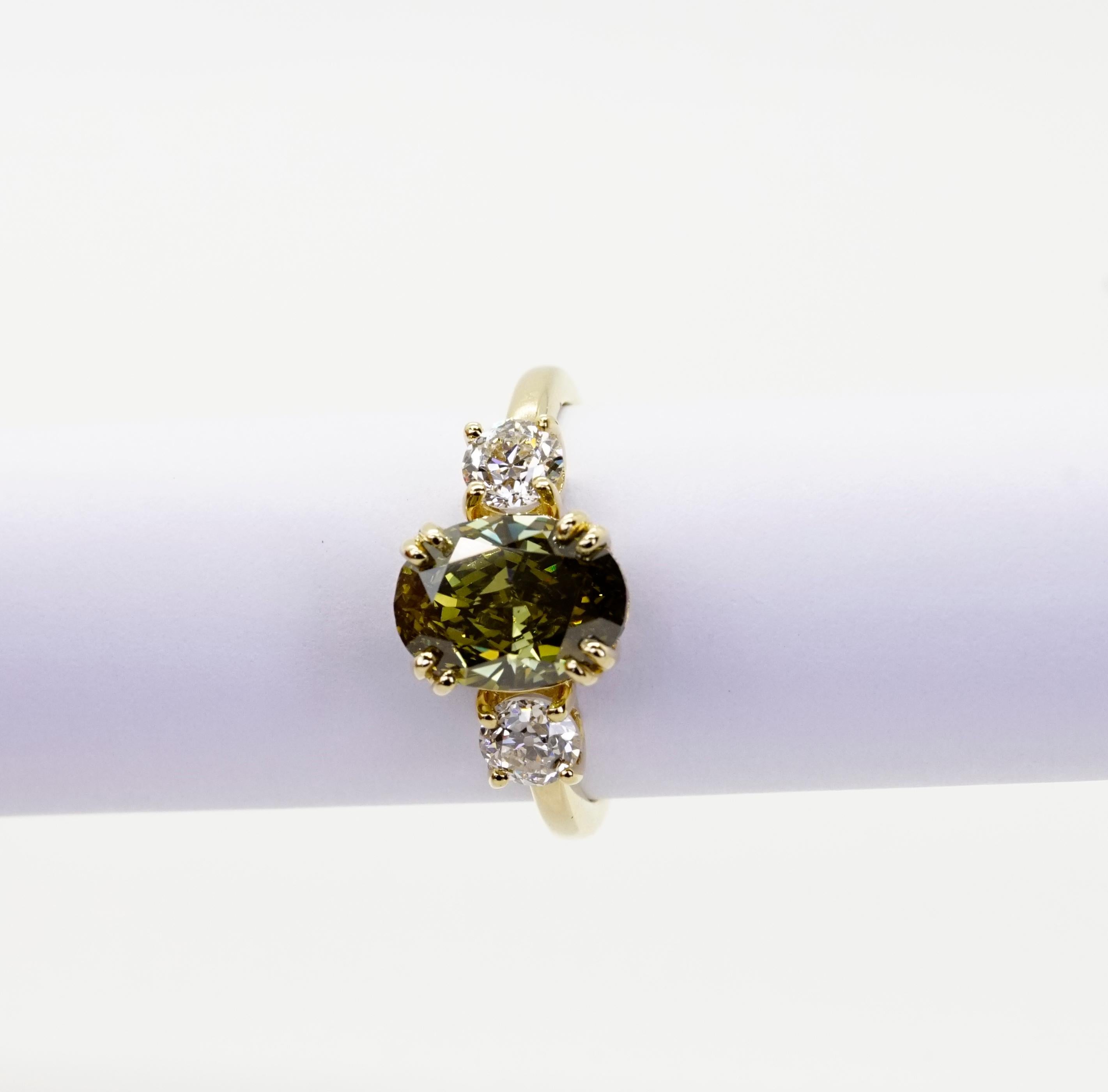 olive diamond ring