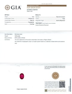 Natural Red Ruby Stone 2.02 cts in 18KYG & Platinum Ring w Diamonds /GIA Reports