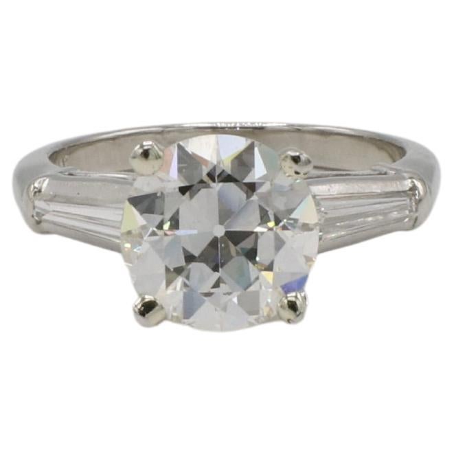 GIA Certified 2.02ct Circular European I SI1 Natural Diamond Engagement Ring