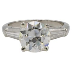 GIA Certificado 2.02ct Circular Europea I SI1 Anillo de Compromiso de Diamantes Naturales