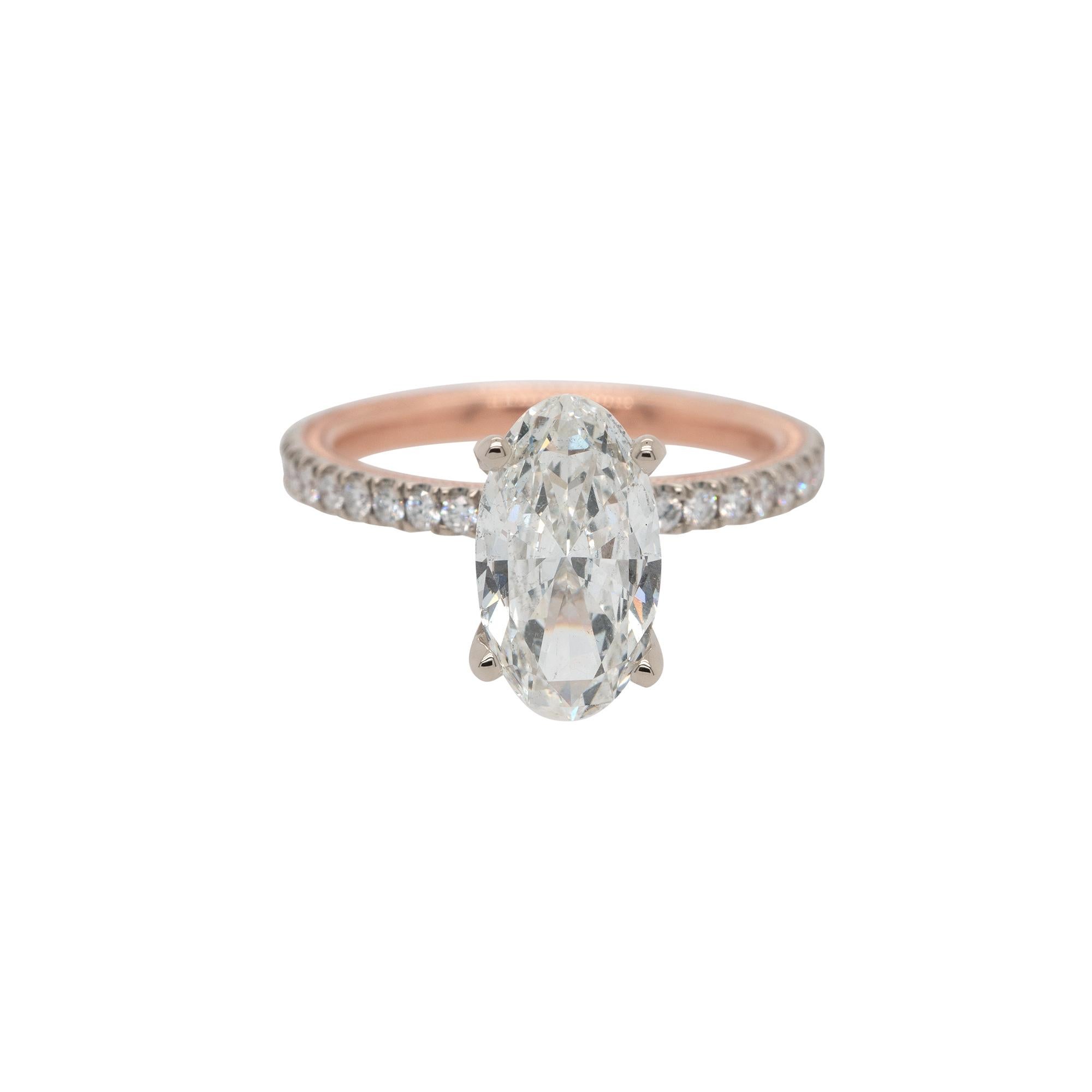 GIA Certified 2.02ct Natural Oval Cut Diamond Engagement Ring 14 Karat in Stock For Sale 1
