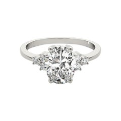 GIA Certified 2.02ct Oval Classic Cluster Multi-Stone Diamond Ring