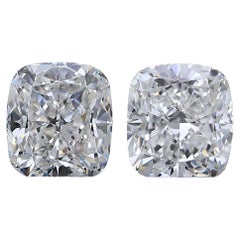 GIA Certified 2.02ct Pair of Cushion-Shaped Diamonds