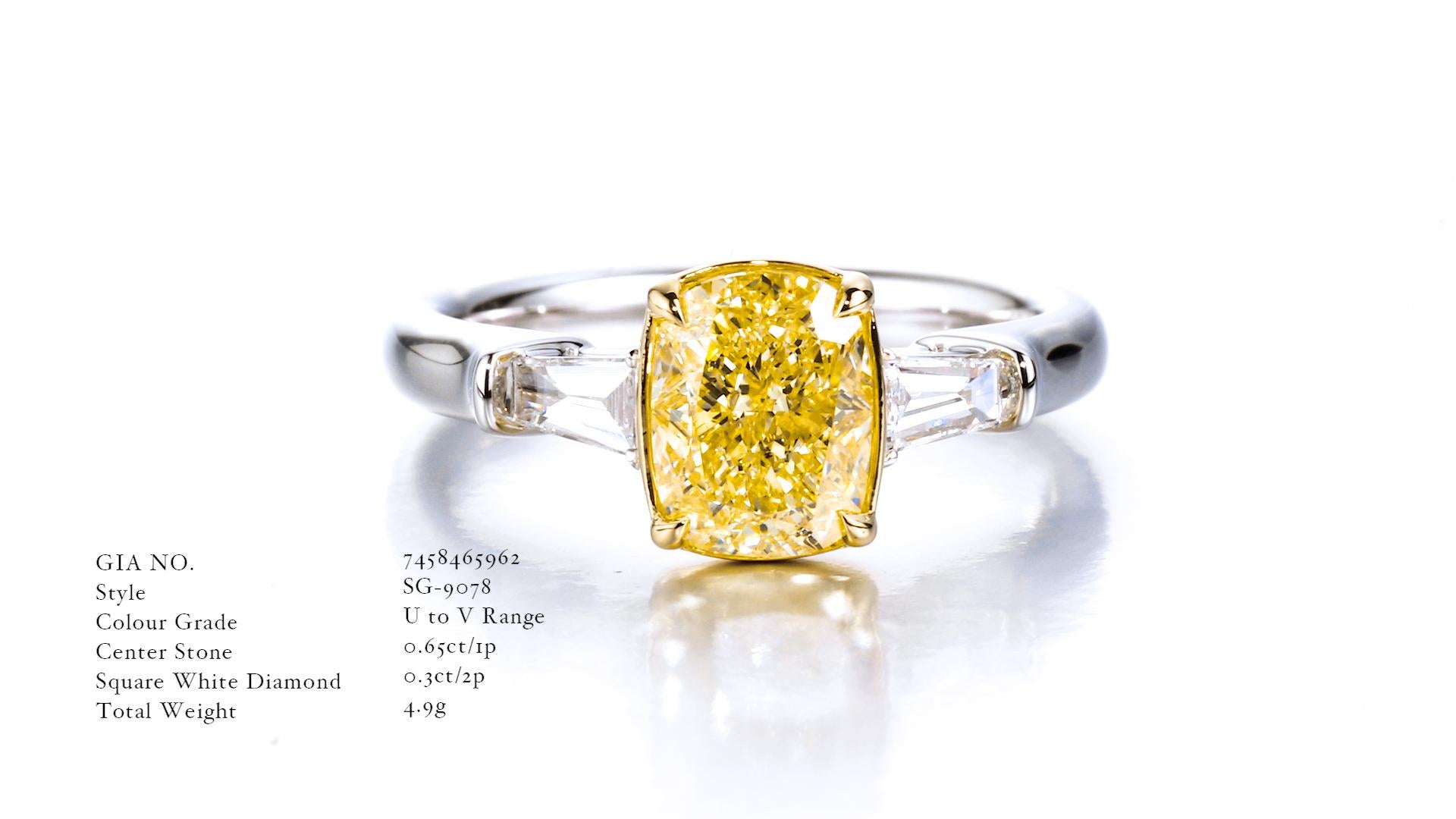 Bague solitaire à diamant en forme de coussin de 2,02ct, certifiée par le GIA, de catégorie U à V, naturelle. Neuf - En vente à Hong Kong, HK
