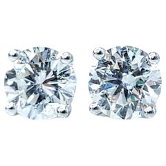 Orecchini con diamanti certificati GIA da 2,03 carati in oro bianco 18 carati