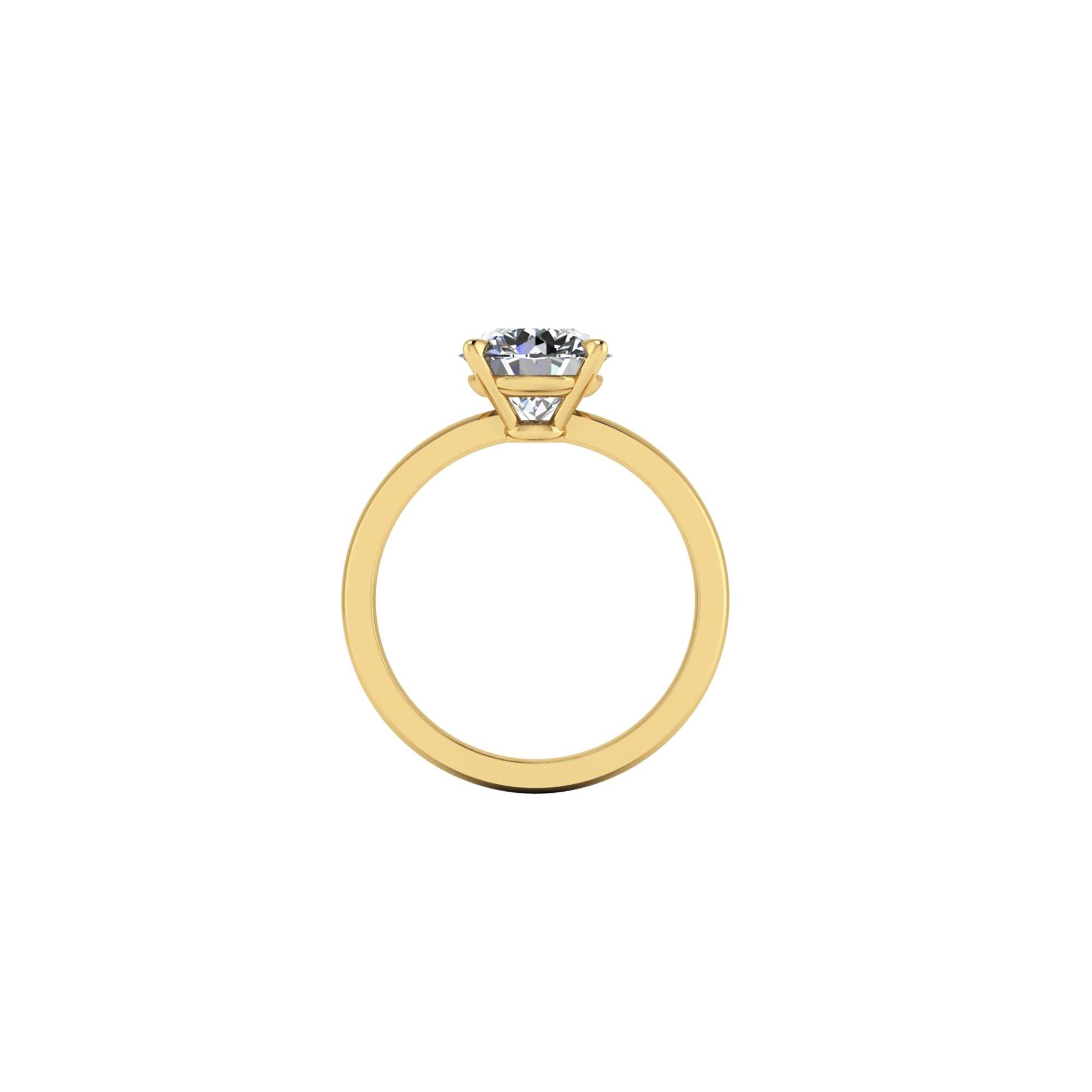 Modern GIA Certified 2.01 Carat Diamond in 18 Karat Yellow Gold Solitaire Ring For Sale