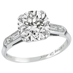 GIA Certified 2.03 Carat Diamond Platinum Engagement Ring