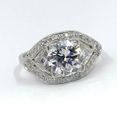 GIA-Certified 2.03 Carat Diamond in Navette-Shaped Platinum Engagement Ring