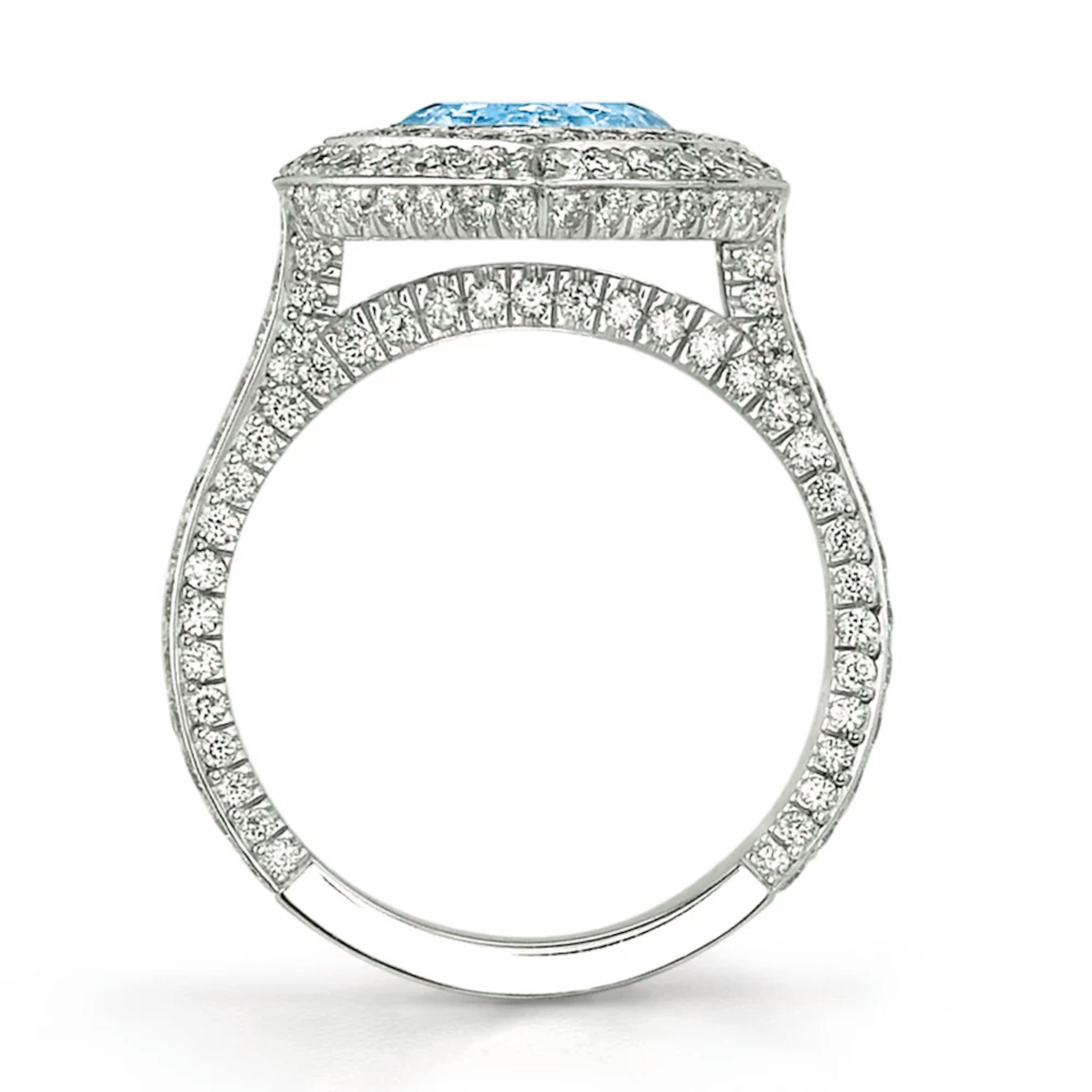 Contemporain Bague en forme de cœur certifiée GIA de 2,03 carats de couleur bleu verdâtre fantaisie en vente