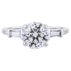 Anello di fidanzamento in platino con diamante solitario fatto a mano e certificato GIA da 2.03 carati