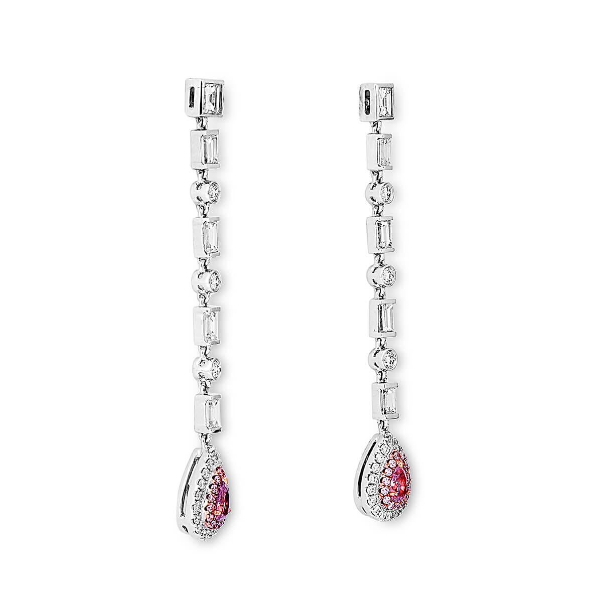 GIA Certified 2.03 Carat Natural Pink White Diamond White Gold Earrings In New Condition For Sale In London, GB
