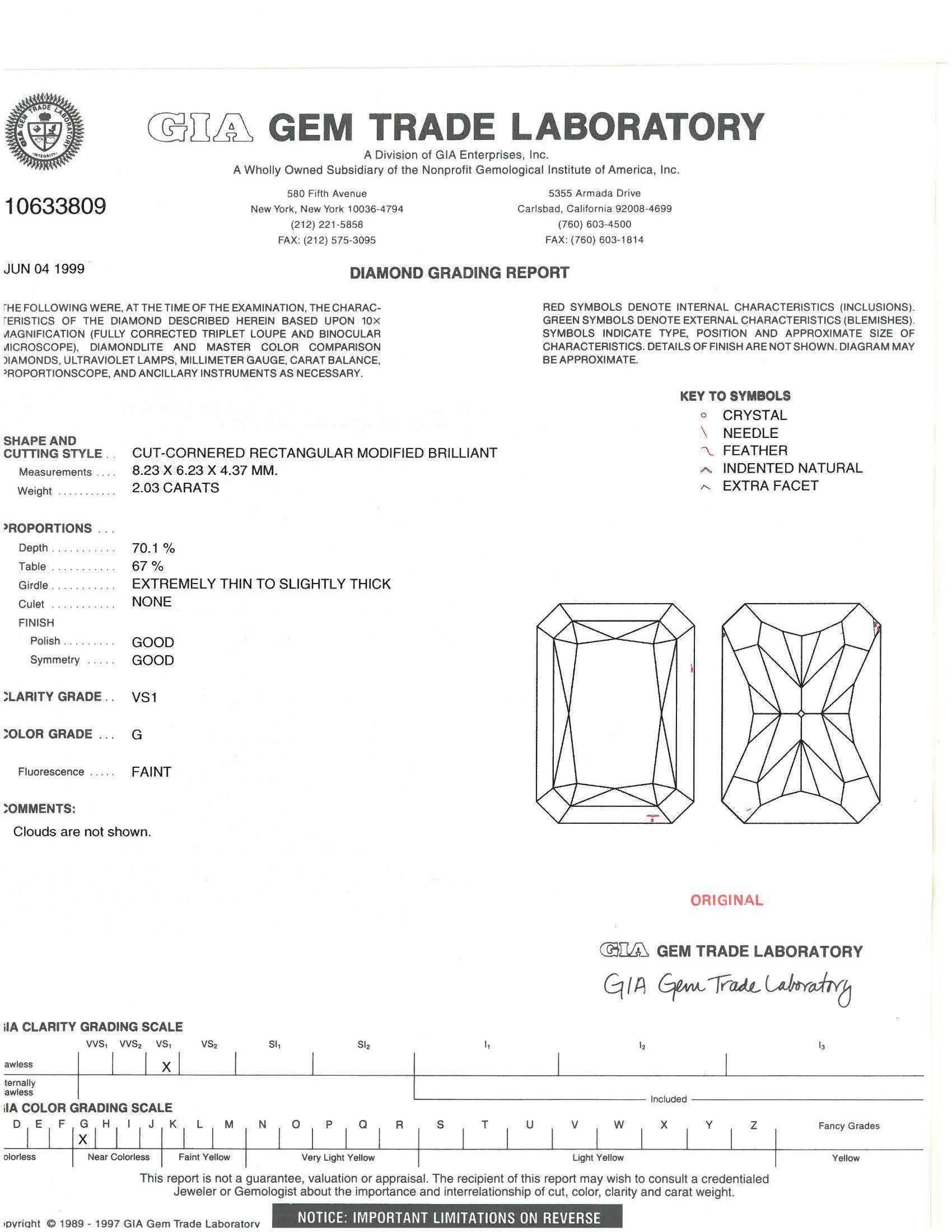 GIA Certified 2.03 Carat Radiant Cut Diamond Ring in Platinum 5