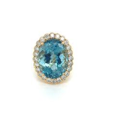 GIA Certified 20.30 Carat Aquamarine Diamond Ring