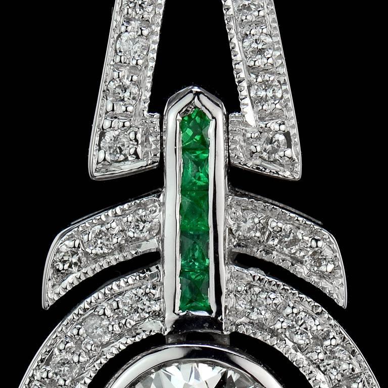 Women's GIA Certified 2.04 Carat Diamond Emerald Chandelier Style Earrings