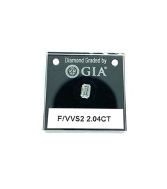 GIA Certified 2.04 Carat Emerald Cut Diamond F / VVS2 Triple Excellent