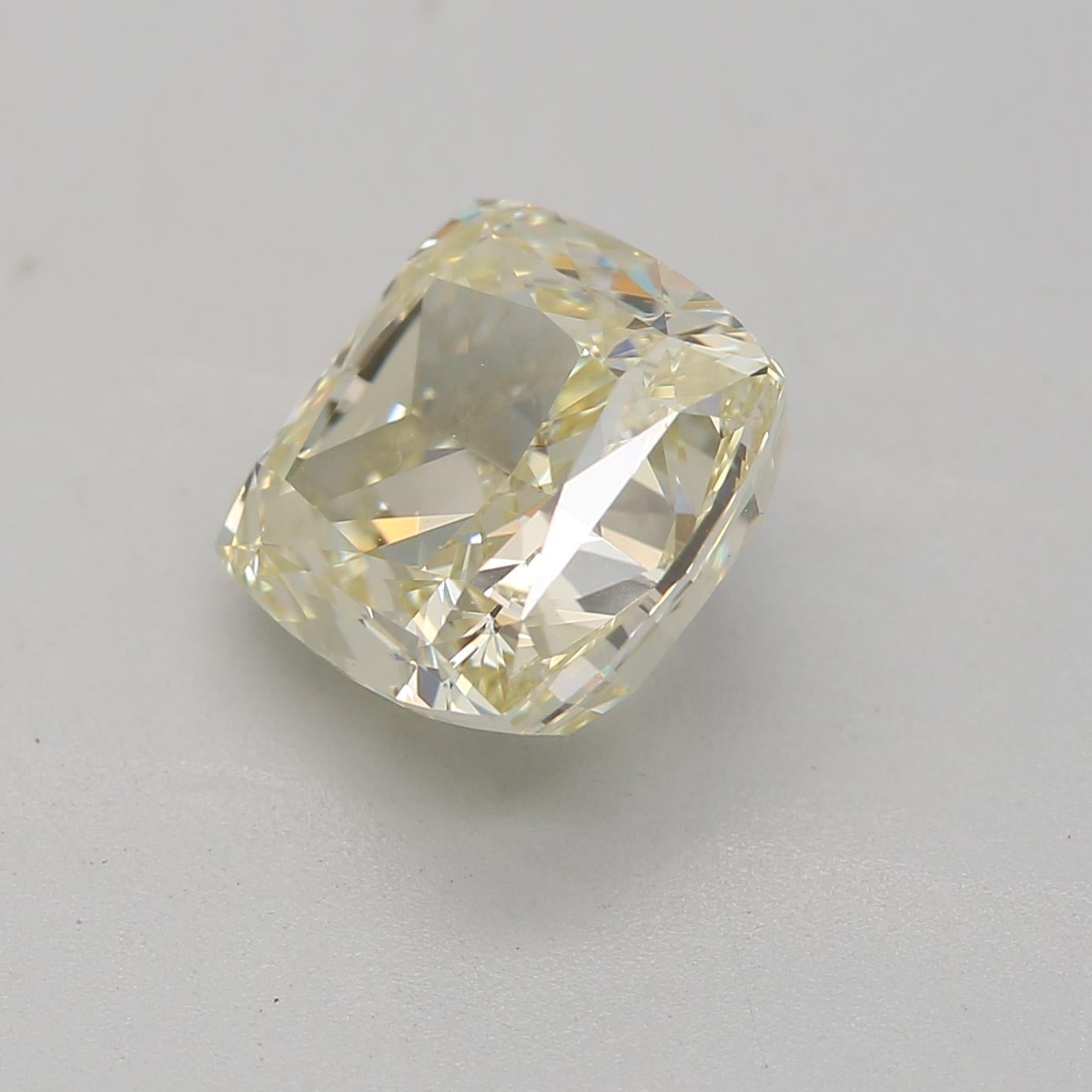 Diamante certificado por el GIA de 2,04 quilates de color amarillo verdoso claro de fantasía y claridad VS1 Corte cojín