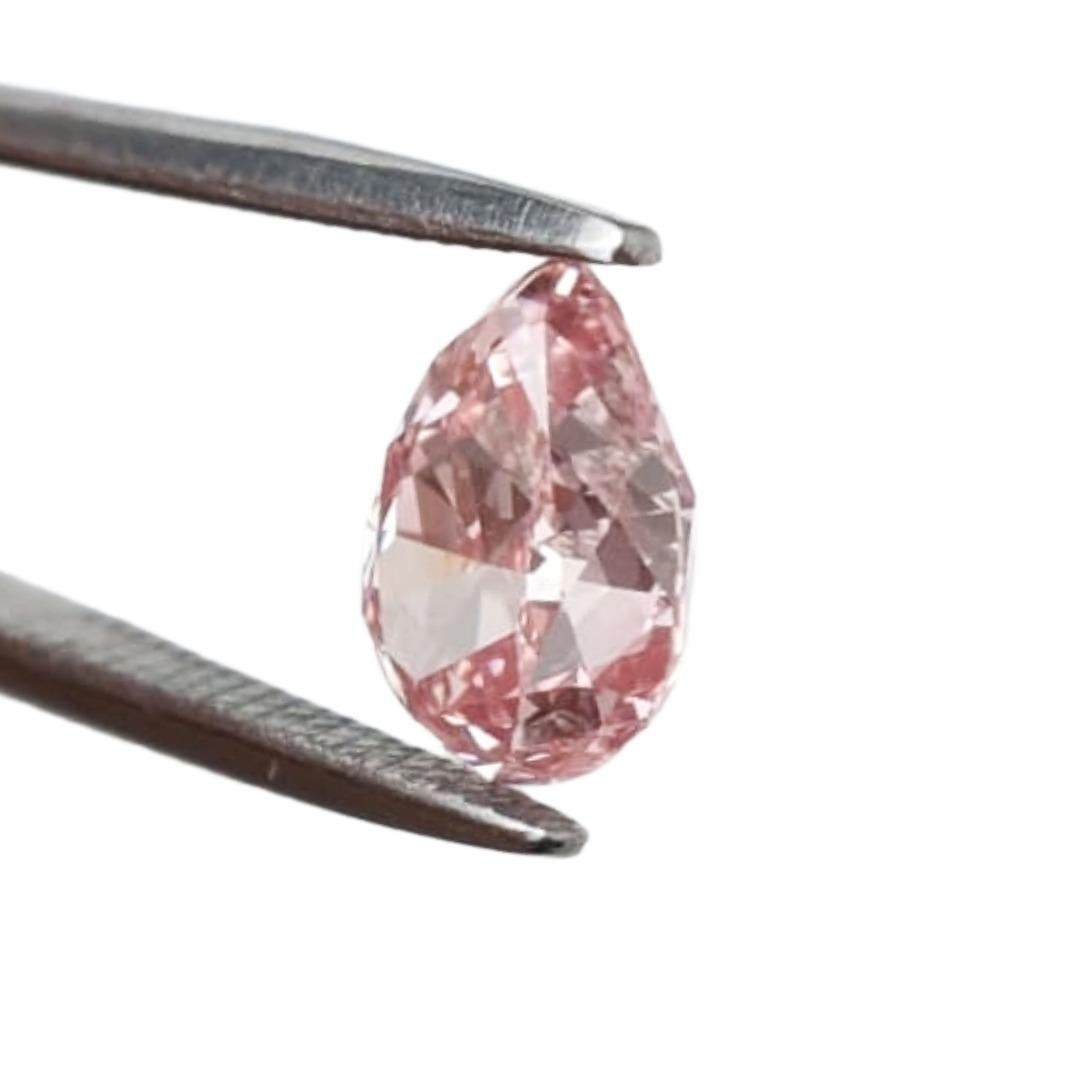da uomo o donna GIA Certified 2,04 Carati HPHT VS1 Pear Brilliante Cut Pink Diamond Naturale in vendita