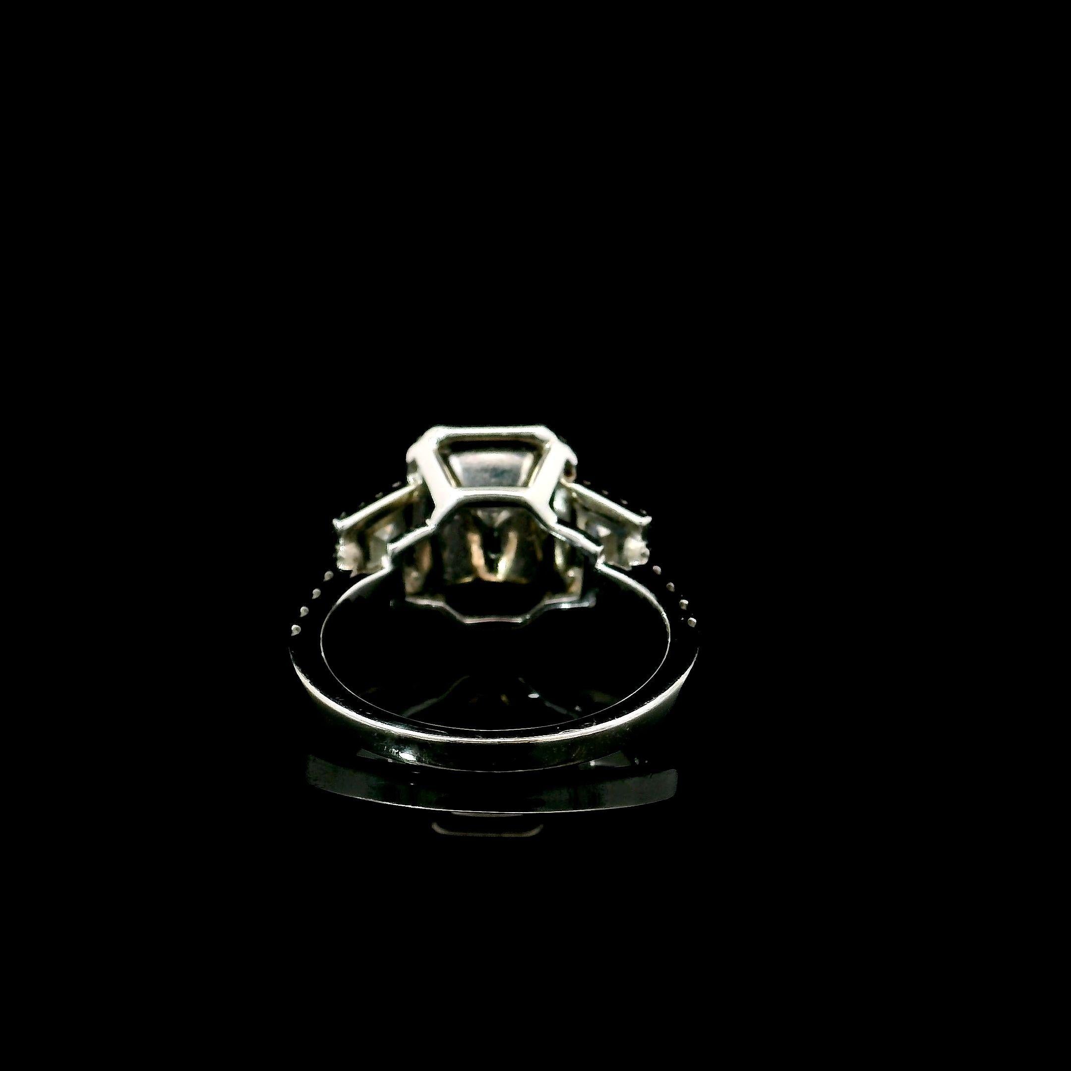 Women's or Men's GIA Certified 2.04 Carat Light Green Yellow I1 Clarity Diamond Ring For Sale