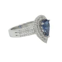 GIA Certified 2.04 Carat Natural Blue No Heat Sapphire Ring with Diamonds