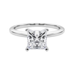 GIA-zertifiziert 2,04 Karat Prinzessin Prong Set Solitär Diamantring