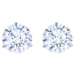 Antique GIA Certified 2.02 Carat Round Cut Diamond Stud Earrings