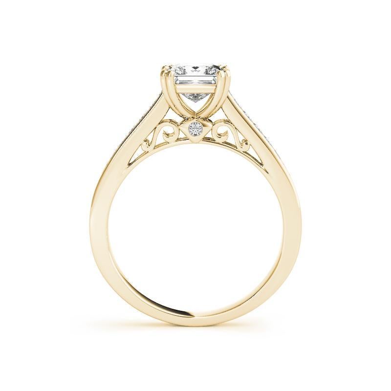 GIA zertifiziert 2,04 Karat Solitär & Prinzessin Vintage Diamantring (Carréschliff) im Angebot