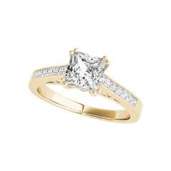 GIA Certified 2.04 Carat Solitaire & Princess Vintage Diamond Ring