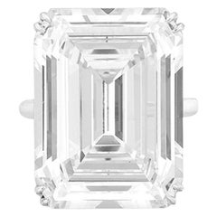GIA Certified 20.47 Carat Emerald Cut Diamond Platinum Ring