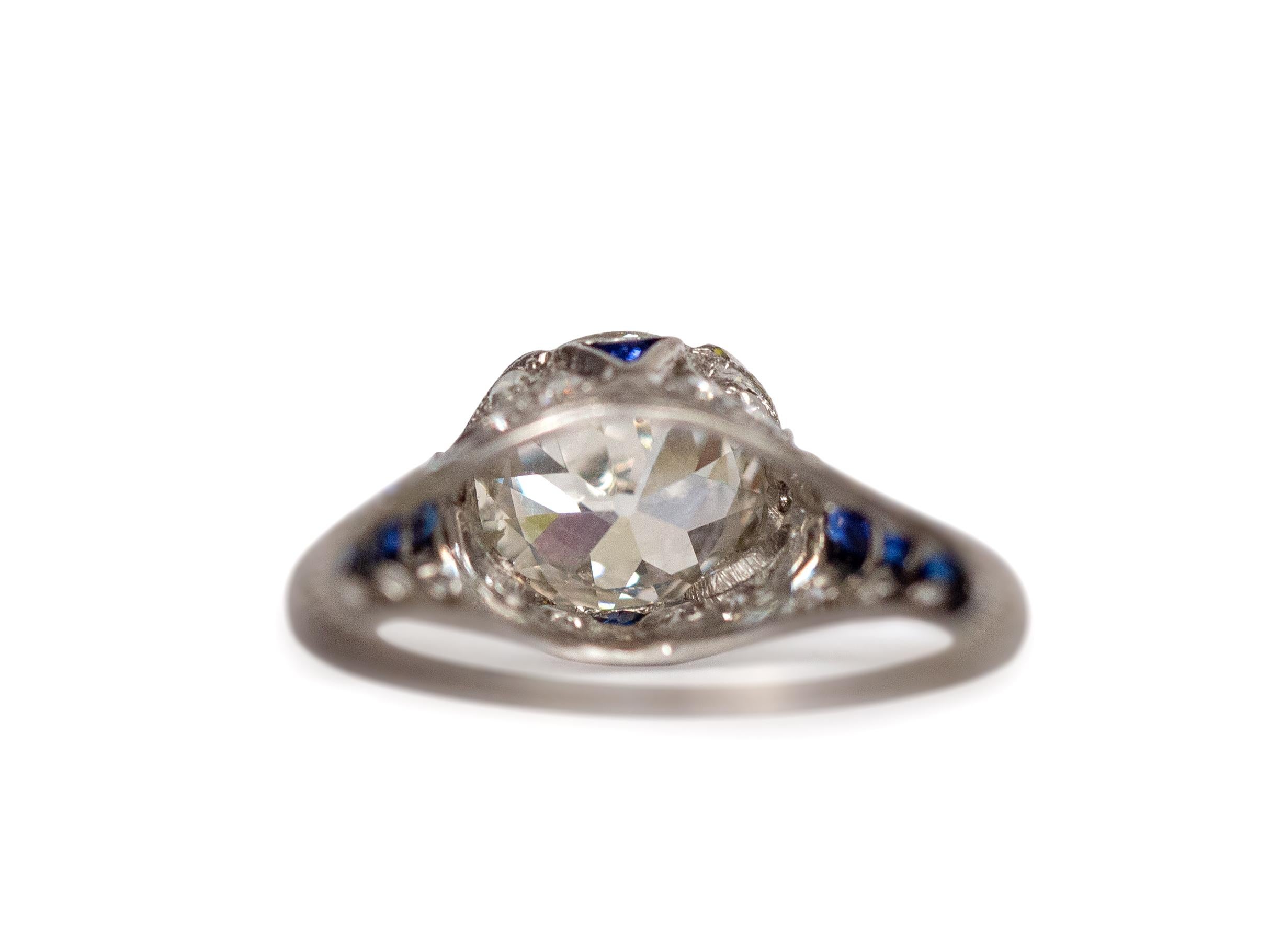 Old European Cut GIA Certified 2.05 Carat Diamond Platinum Engagement Ring