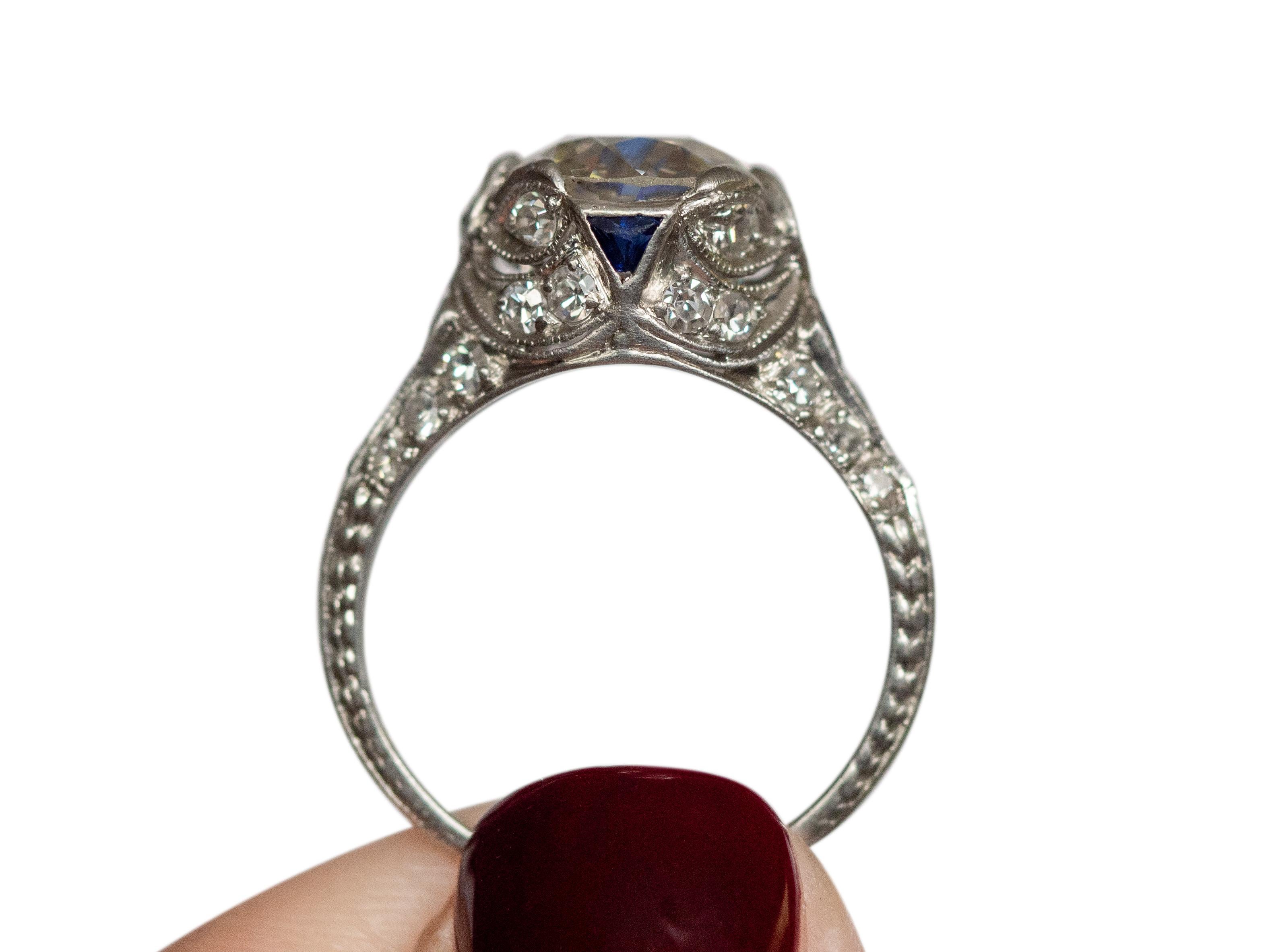 GIA Certified 2.05 Carat Diamond Platinum Engagement Ring In Good Condition In Atlanta, GA