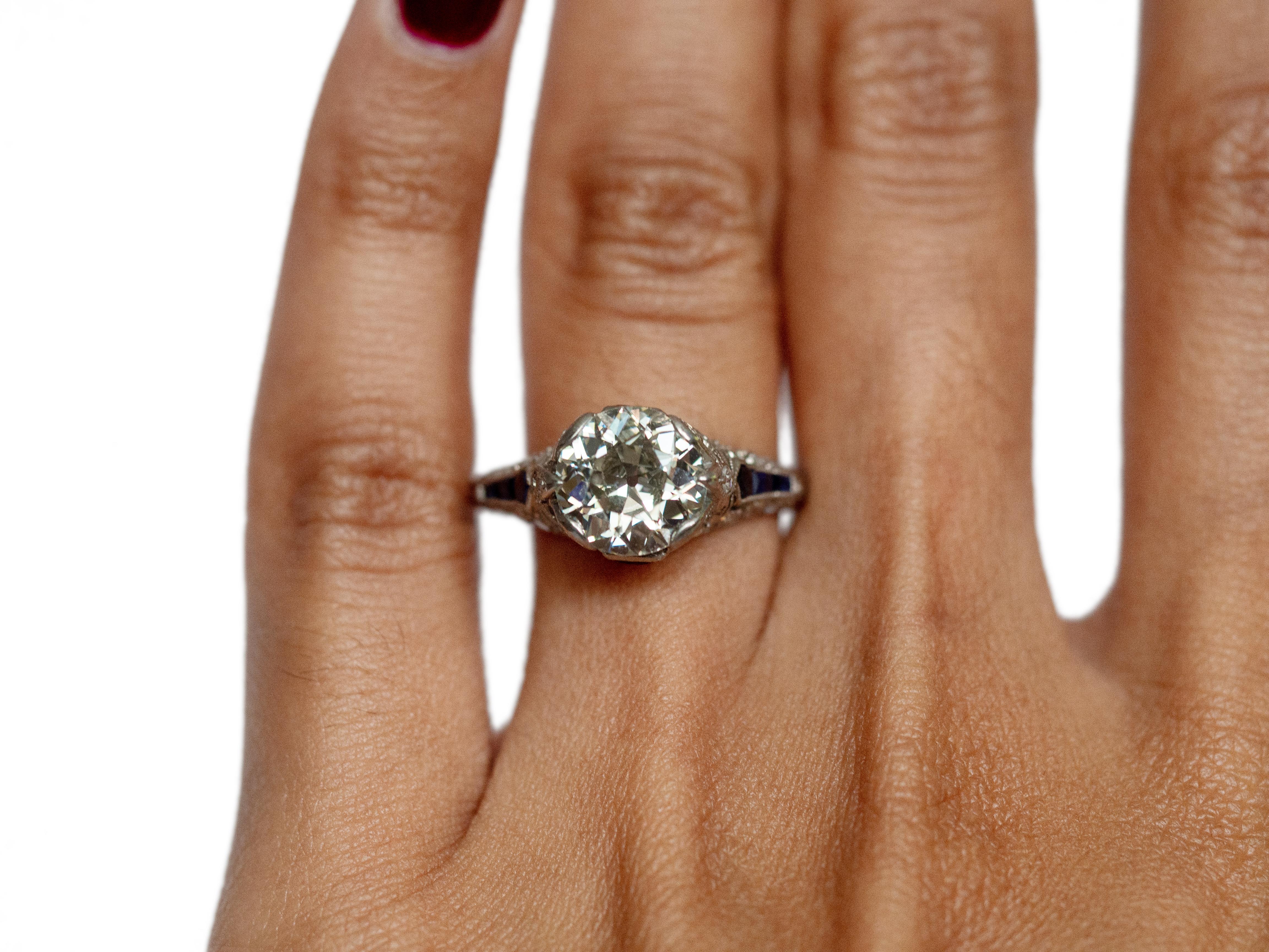 Women's or Men's GIA Certified 2.05 Carat Diamond Platinum Engagement Ring